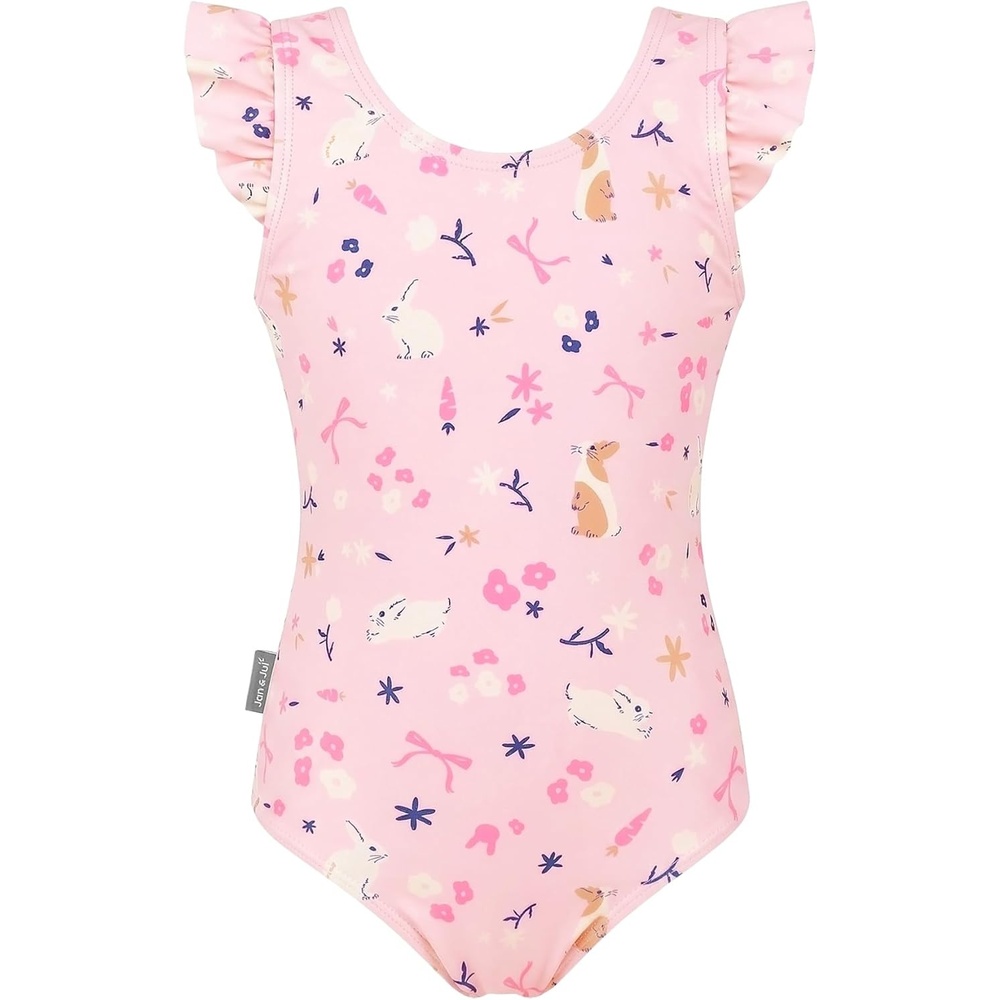 image:imageJAN amp JUL One Piece Swimsuit with Ruffle Sleeves for Toddlers and KidsBunny Flowers