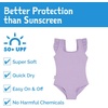 JAN & JUL One Piece Swimsuit with Ruffle Sleeves for Toddlers and Kids(Dusty Purple)