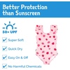 JAN & JUL One Piece Swimsuit with Ruffle Sleeves for Toddlers and Kids(Pink Strawberry)
