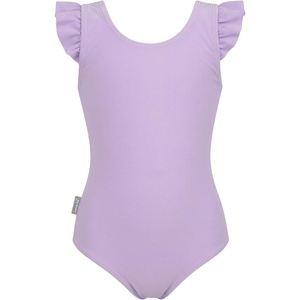 JAN & JUL One Piece Swimsuit with Ruffle Sleeves for Toddlers and Kids(Dusty Purple)