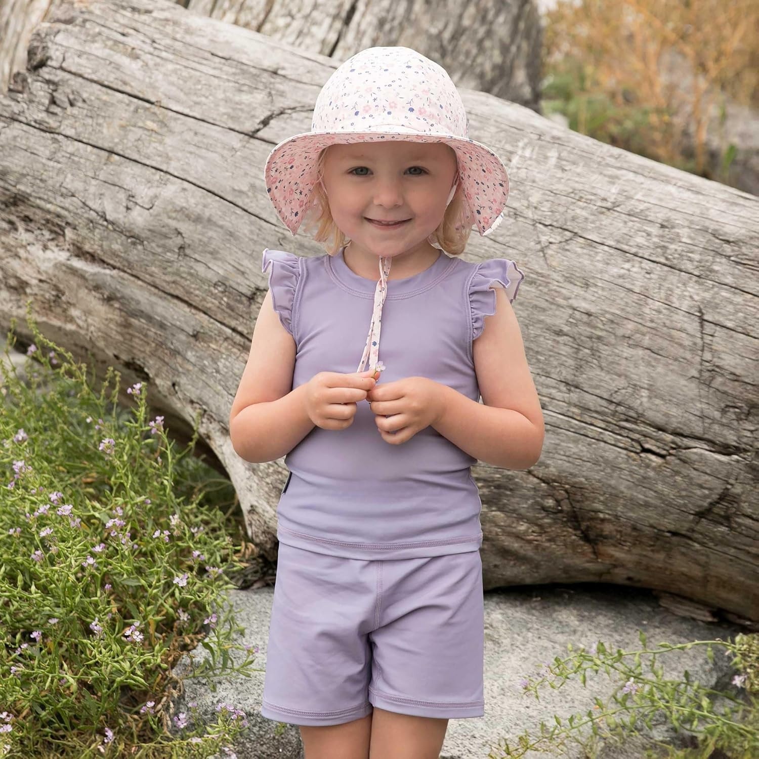 image:imageJAN amp JUL Quick Dry Beach Shirt with Ruffle Sleeves for GirlsUv Top Dusty Purple