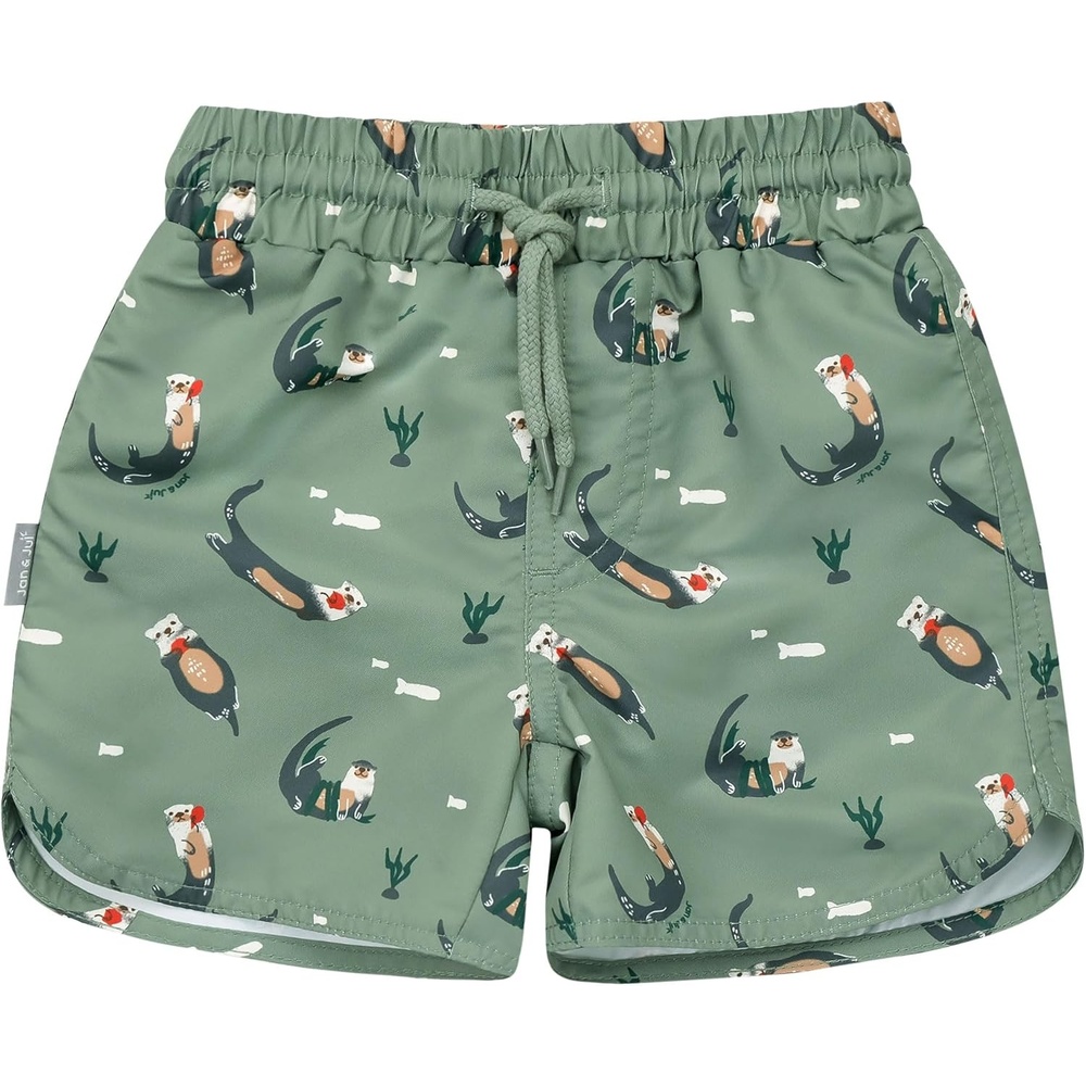 image:imageJAN amp JUL Quick Dry Swim Shorts amp Beach Shirt with Ruffle Sleeves for GirlsSwim Shorts Otter