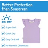 JAN & JUL Quick Dry Beach Shirt with Ruffle Sleeves for Girls(Uv Top: Dusty Purple)