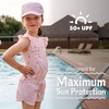 JAN & JUL Quick Dry Beach Shirt with Ruffle Sleeves for Girls(Uv Top: Dusty Purple)