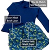 JAN & JUL Quick Dry Swim Shorts & Beach Shirt with Ruffle Sleeves for Girls(Swim Shorts: Dinoland)