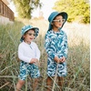 JAN & JUL Quick Dry Swim Shorts & Beach Shirt with Ruffle Sleeves for Girls(Swim Shorts: Wave Rider)