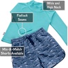 JAN & JUL Quick Dry Swim Shorts & Beach Shirt with Ruffle Sleeves for Girls(Uv Shirt: Lagoon)