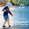 JAN & JUL Quick Dry Swim Shorts & Beach Shirt with Ruffle Sleeves for Girls(Uv Shirt: Navy)