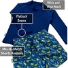 JAN & JUL Quick Dry Swim Shorts & Beach Shirt with Ruffle Sleeves for Girls(Uv Shirt: Navy)