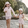 JAN & JUL Quick Dry Swim Shorts & Beach Shirt with Ruffle Sleeves for Girls(Uv Shirt: Soft Pink)