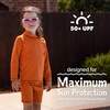 JAN & JUL Quick Dry Swim Shorts & Beach Shirt with Ruffle Sleeves for Girls(Uv Shirt: Tangerine)