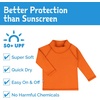 JAN & JUL Quick Dry Swim Shorts & Beach Shirt with Ruffle Sleeves for Girls(Uv Shirt: Tangerine)