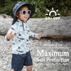 JAN & JUL Quick Dry Swim Shorts & Beach Shirt with Ruffle Sleeves for Girls(Uv Shirt: Whale Play)