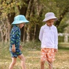 JAN & JUL Quick Dry Swim Shorts & Beach Shirt with Ruffle Sleeves for Girls(Uv Shirt: White)
