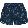 JAN & JUL Quick Dry Swim Shorts & Beach Shirt with Ruffle Sleeves for Girls(Swim Shorts: Navy Whale Play)