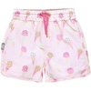 JAN & JUL Quick Dry Swim Shorts & Beach Shirt with Ruffle Sleeves for Girls(Swim Shorts: Pink Ice Cream)