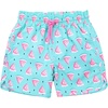 JAN & JUL Quick Dry Swim Shorts & Beach Shirt with Ruffle Sleeves for Girls(Swim Shorts: Watermelon)
