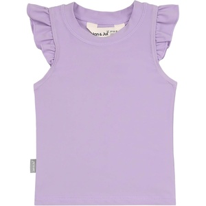 JAN & JUL Quick Dry Beach Shirt with Ruffle Sleeves for Girls(Uv Top: Dusty Purple)