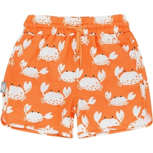JAN & JUL Quick Dry Swim Shorts & Beach Shirt with Ruffle Sleeves for Girls(Swim Shorts: Crabby Crab)