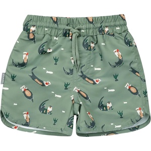 JAN & JUL Quick Dry Swim Shorts & Beach Shirt with Ruffle Sleeves for Girls(Swim Shorts: Otter)