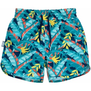 JAN & JUL Quick Dry Swim Shorts & Beach Shirt with Ruffle Sleeves for Girls(Swim Shorts: Tropical)
