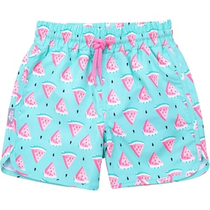 JAN & JUL Quick Dry Swim Shorts & Beach Shirt with Ruffle Sleeves for Girls(Swim Shorts: Watermelon)